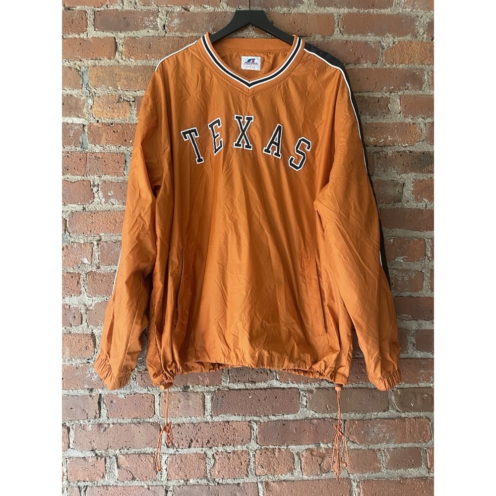 Vintage Russell Athletic Texas Longhorns Windbreaker Men L Pullover Fleece Lined